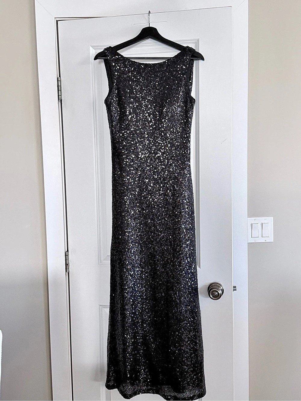 Mac Duggal Ieena for Mac Duggal Sequined Cowl Back Gown Ieena Sequined Cowl Back